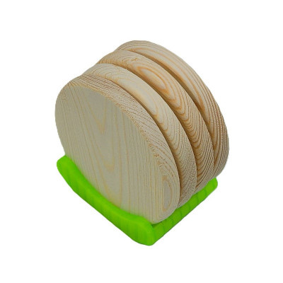 3D stojánek na podtácky, 4 místný na stojato - Černá