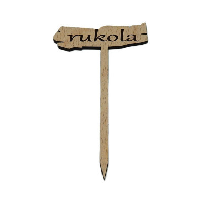 Dřevěná cedulka k bylinkám - Rukola - Obrysově