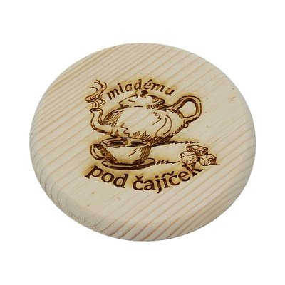 Dřevěný podtácek - Mladému pod čajíček