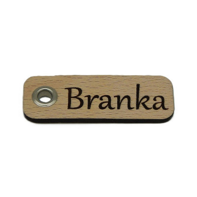 Dřevěná cedulka - Klíčenka, Branka - Obrysově