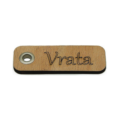 Dřevěná cedulka - Klíčenka, Vrata