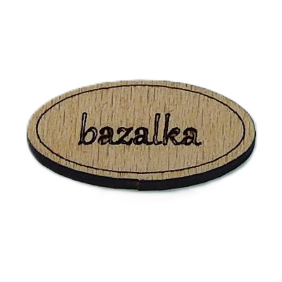 Dřevěná cedulka na koření - Bazalka