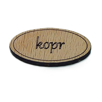 Dřevěná cedulka na koření - Kopr