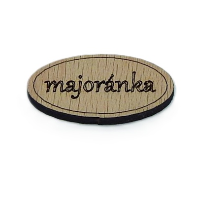Dřevěná cedulka na koření - Majoránka