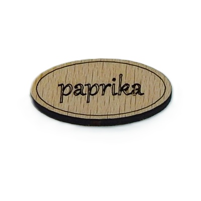 Dřevěná cedulka na koření - Paprika