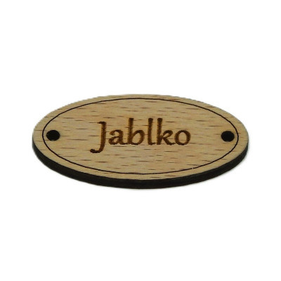 Dřevěná cedulka na zavařeniny, marmelády - Jablko - Obrysově