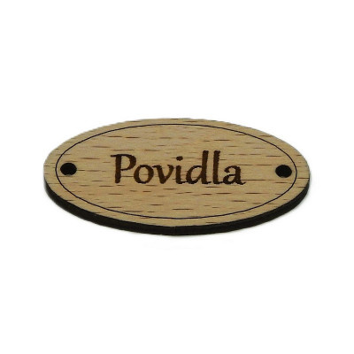 Dřevěná cedulka na zavařeniny, marmelády - Povidla - Obrysově
