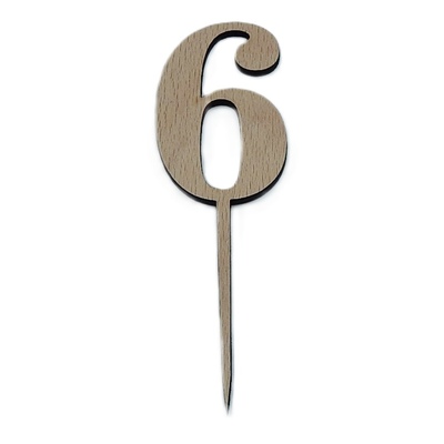Dřevěná cedulka, Číslice - 6
