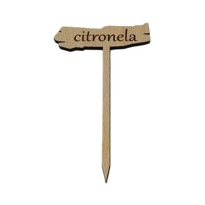 Dřevěná cedulka k bylinkám - Citronela - Obrysově
