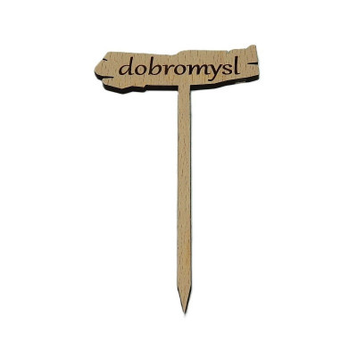 Dřevěná cedulka k bylinkám - Dobromysl - Obrysově