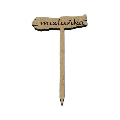 Dřevěná cedulka k bylinkám - Meduňka - Obrysově