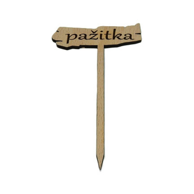 Dřevěná cedulka k bylinkám - Pažitka - Obrysově