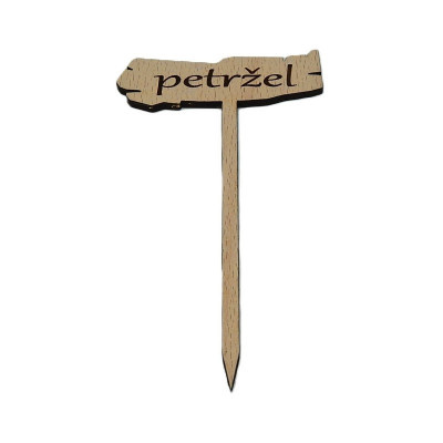 Dřevěná cedulka k bylinkám - Petržel - Obrysově