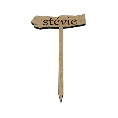Dřevěná cedulka k bylinkám - Stévie - Obrysově