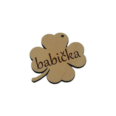 Dřevěná cedulka, Čtyřlístek - Babička - Obrysově