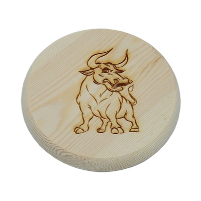 Dřevěný podtácek - Býk 3