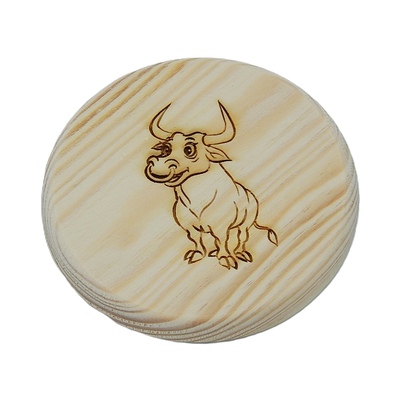 Dřevěný podtácek - Býk 4