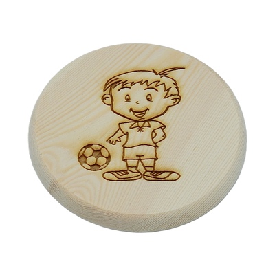 Dřevěný podtácek - Malý fotbalista