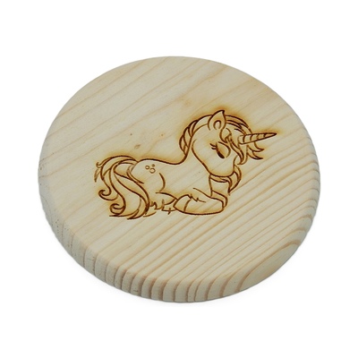 Dřevěný podtácek - Jednorožec 2