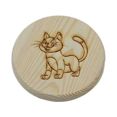 Dřevěný podtácek - Kočička