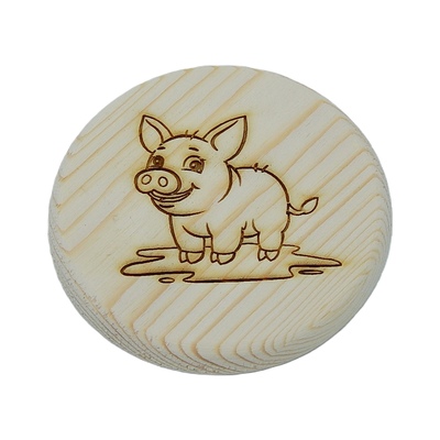 Dřevěný podtácek - Prasátko 1