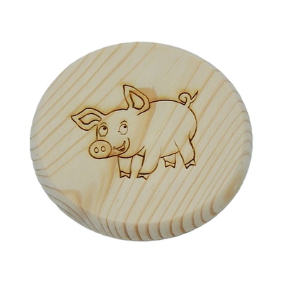 Dřevěný podtácek - Prasátko 2