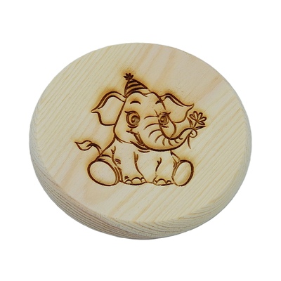 Dřevěný podtácek - Sloník 2