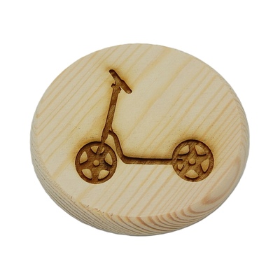 Dřevěný podtácek - Kolo Koloběžka