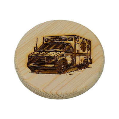 Dřevěný podtácek - Sanitka 1