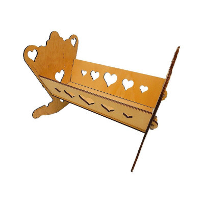Dřevěný výrobek - Kolýbka pro panenky, srdce
