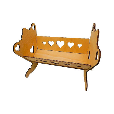 Dřevěný výrobek - Kolýbka pro panenky, srdce