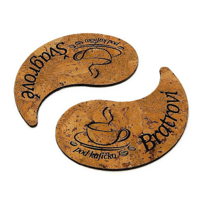 Korkový podtácek - dvoudílný, Kafe bratr/ švagrová