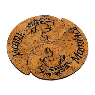 Korkový podtácek - dvoudílný, Kafe maminka/ tatínek