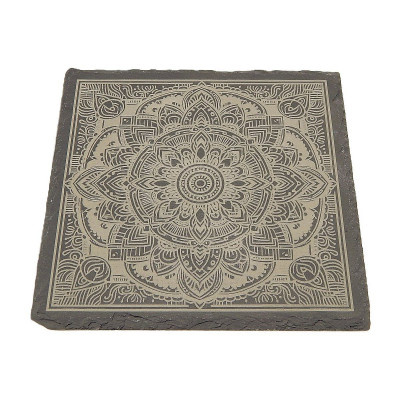 Kuchyňská pomůcka - Podložka pod hrnec, Břidlice čtverec, Mandala 