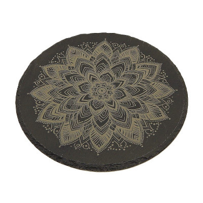 Kuchyňská pomůcka - Podložka pod hrnec, Břidlice kulatá, Mandala 1