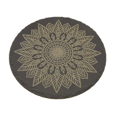 Kuchyňská pomůcka - Podložka pod hrnec, Břidlice kulatá, Mandala 2