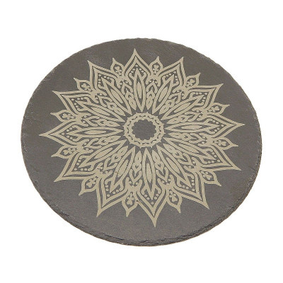 Kuchyňská pomůcka - Podložka pod hrnec, Břidlice kulatá, Mandala 3