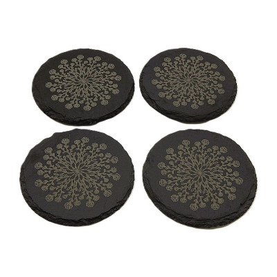 Kuchyňská pomůcka - Podložka pod hrnec, Břidlice kulatá, Mandala 5 - 200mm