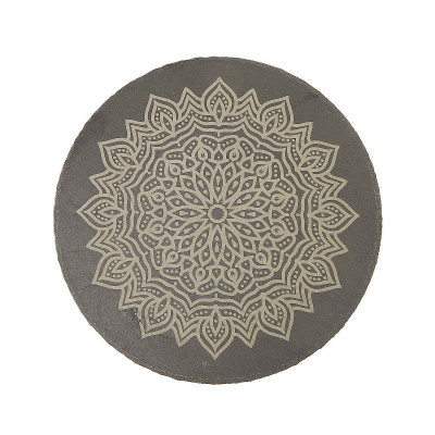 Kuchyňská pomůcka - Podložka pod hrnec, Břidlice kulatá, Mandala