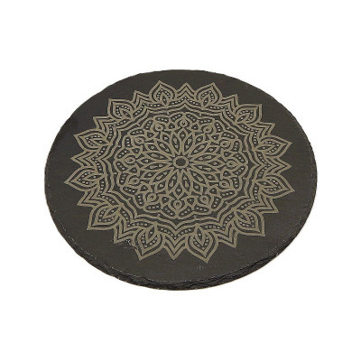 Kuchyňská pomůcka - Podložka pod hrnec, Břidlice kulatá, Mandala