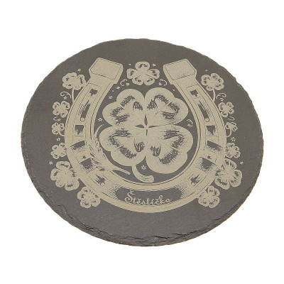 Kuchyňská pomůcka - Podložka pod hrnce, Břidlice kulatá, Podkova