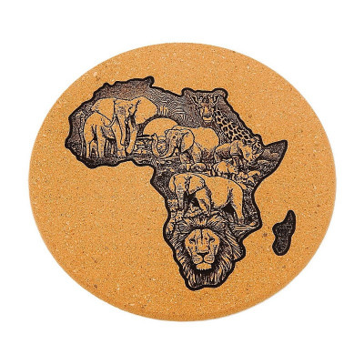 Kuchyňská pomůcka - Korková podložka pod hrnec, Afrika