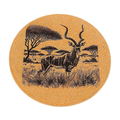 Kuchyňská pomůcka - Korková podložka pod hrnec, Antilopa