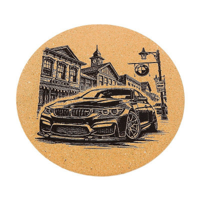 Kuchyňská pomůcka - Korková podložka pod hrnec, BMW