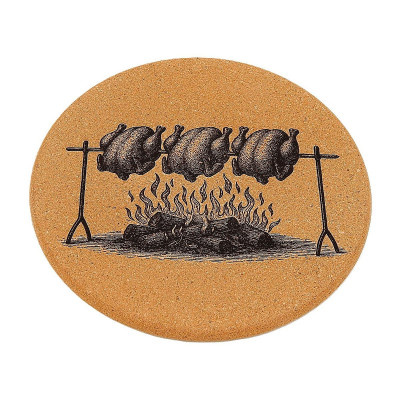 Kuchyňská pomůcka - Korková podložka pod hrnec, Pečené kuřata