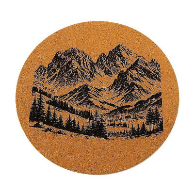 Kuchyňská pomůcka - Korková podložka pod hrnec, Hory