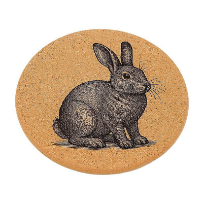 Kuchyňská pomůcka - Korková podložka pod hrnec, Králík