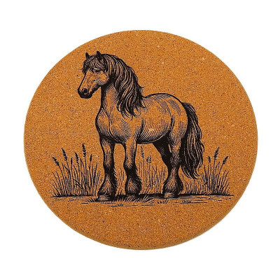 Kuchyňská pomůcka - Korková podložka pod hrnec, Kůň 1 