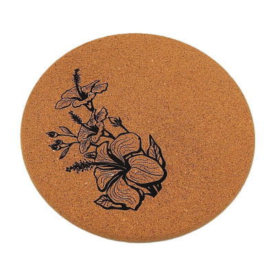 Kuchyňská pomůcka - Korková podložka pod hrnce, Květ