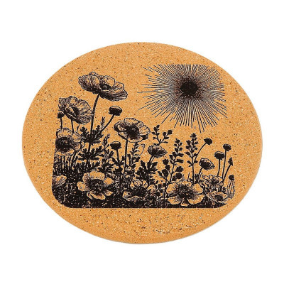 Kuchyňská pomůcka - Korková podložka pod hrnec, Letní louka